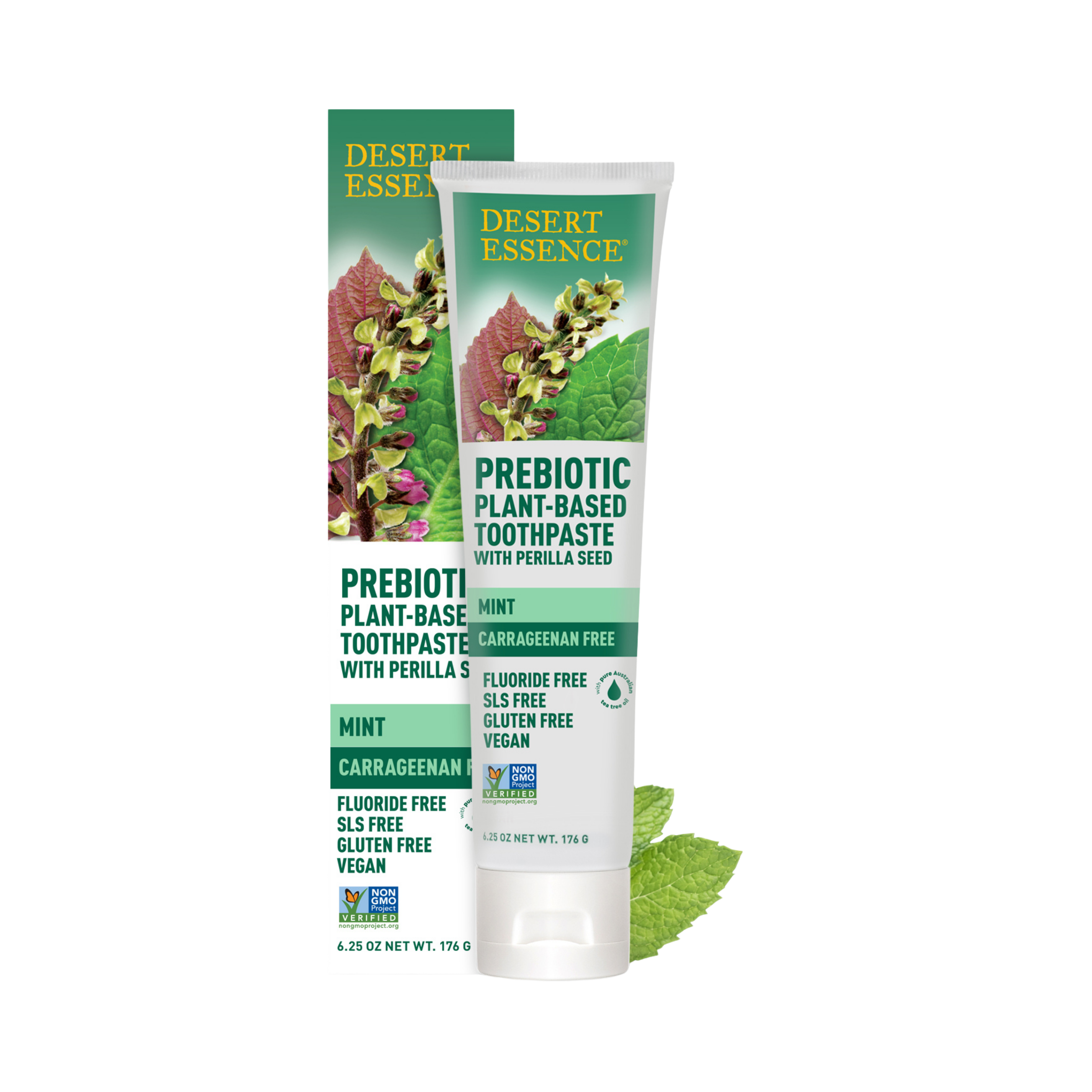 Desert Essence, Prebiotic Plant Based Toothpaste, Mint, 6.25 Fl Oz