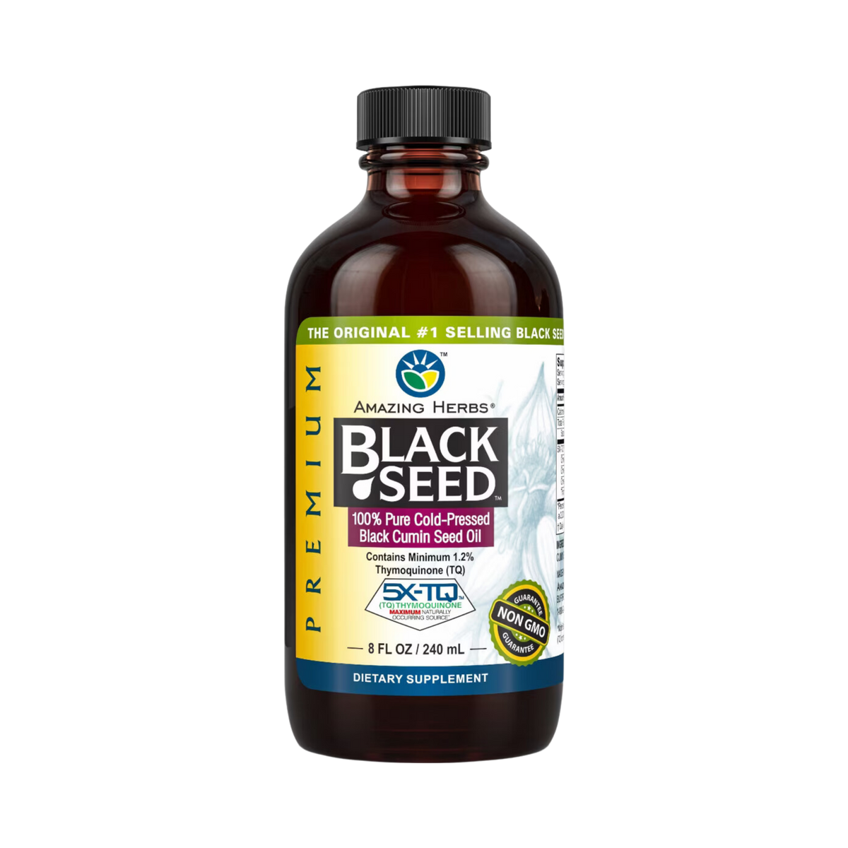 Amazing Herbs, Black Seed, 100% Pure Cold-Pressed Black Cumin Seed Oil, 8 Fl Oz