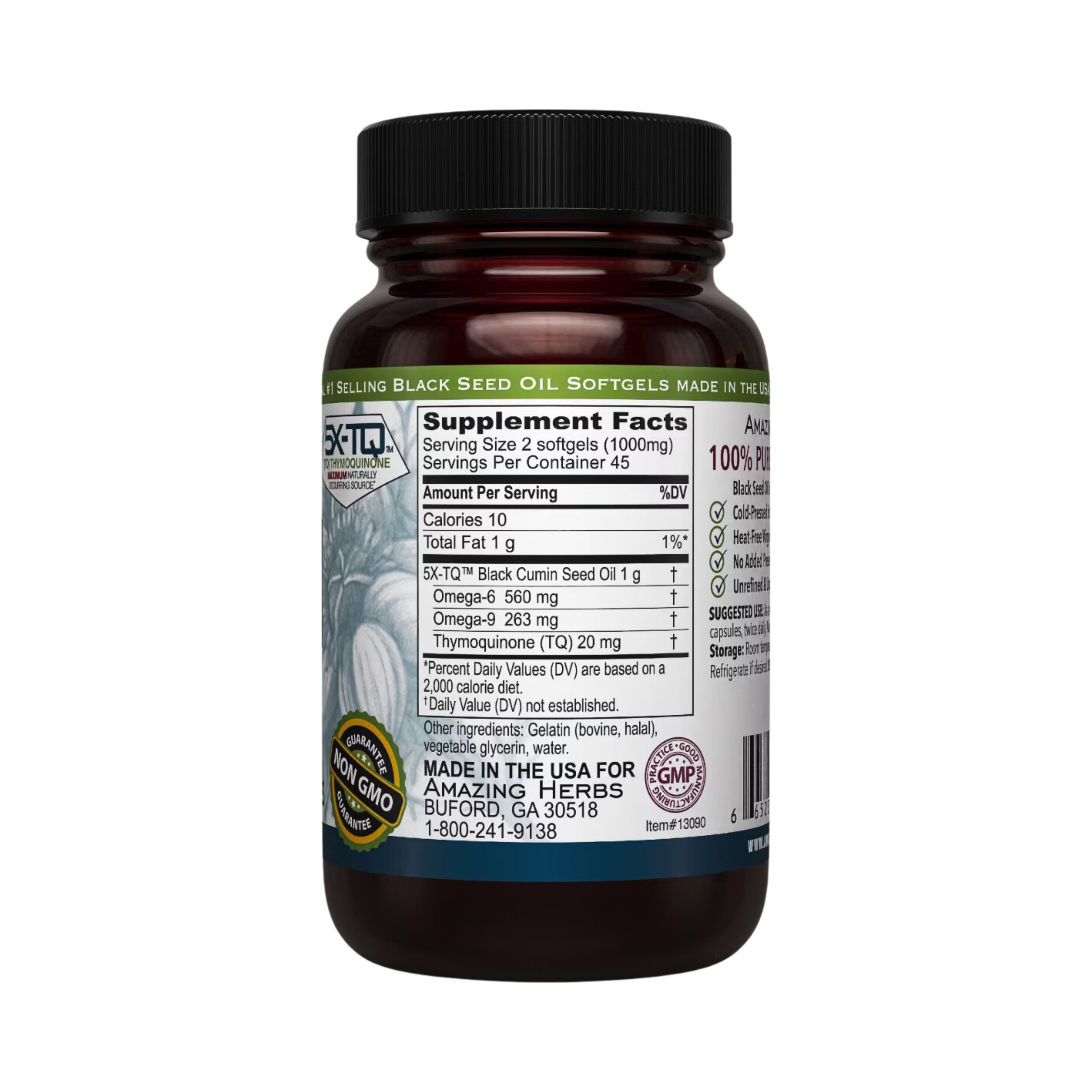 Amazing Herbs, Black Seed, 500 Mg, 90 Softgels