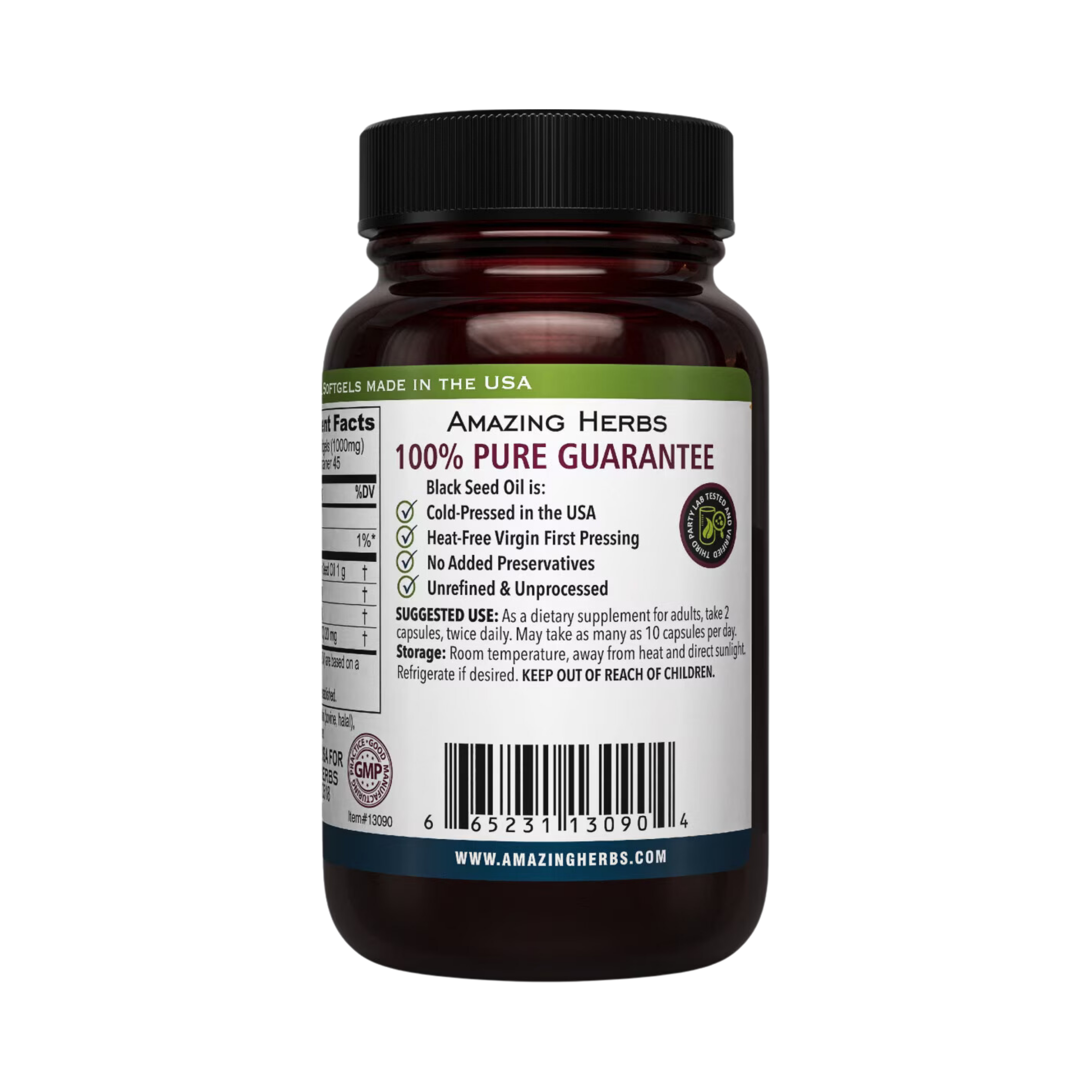 Amazing Herbs, Black Seed, 500 Mg, 90 Softgels