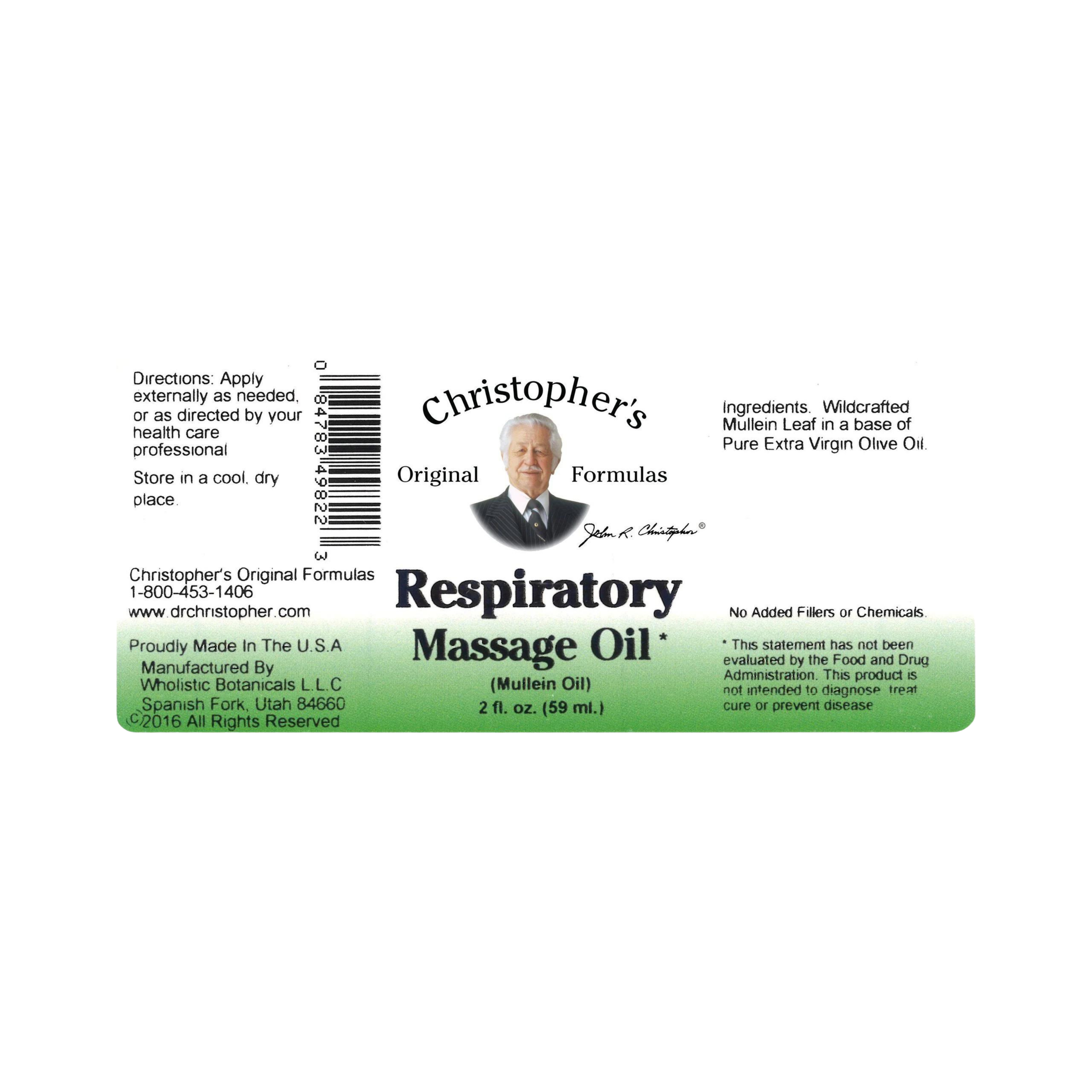 Christopher's Original Formulas, Respiratory Massage Oil, 2 Oz