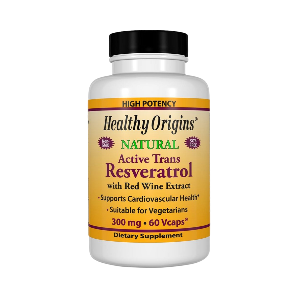 Healthy Origins, Resveratrol, Trans-Resvertrol, 300 Mg, 60 Veggie Caps