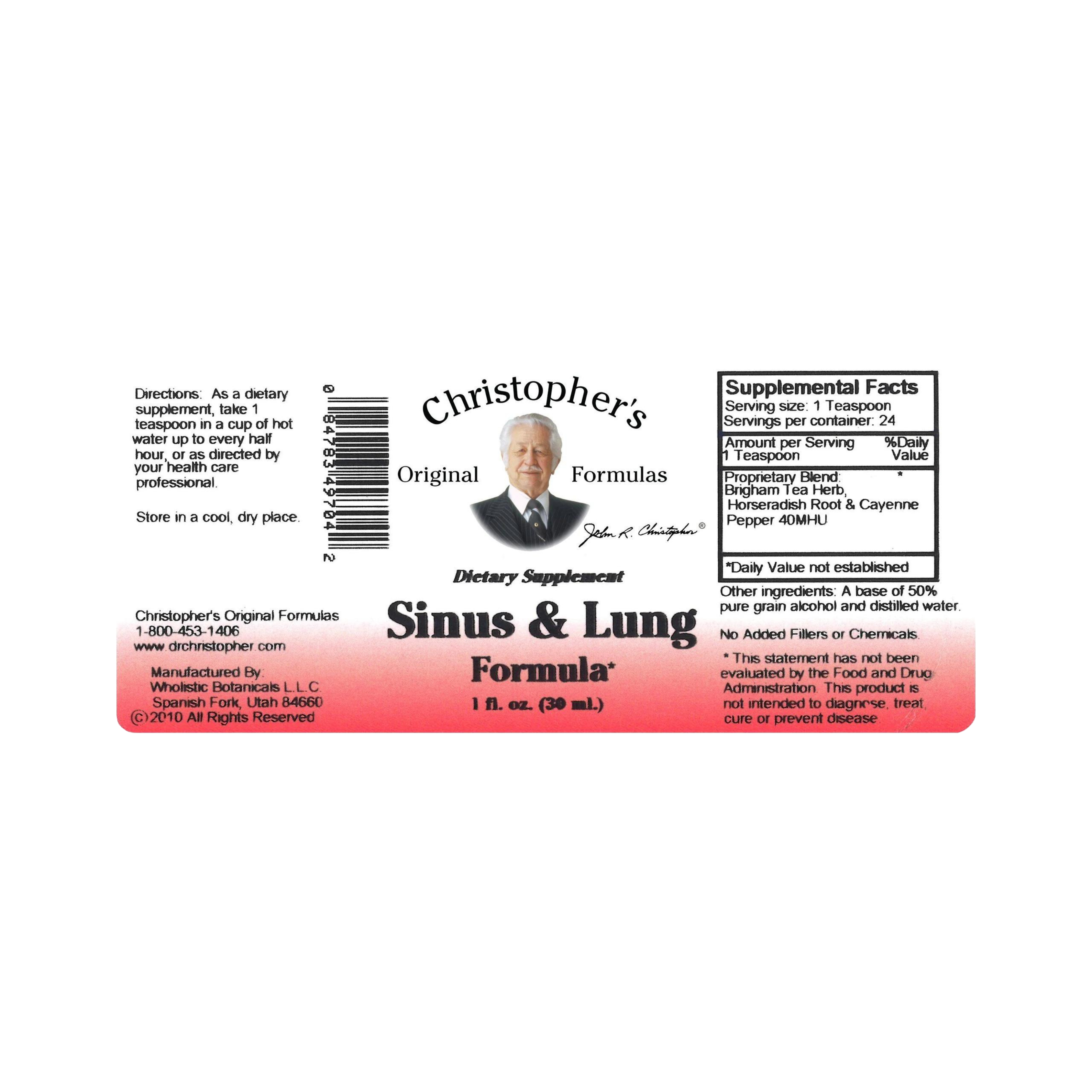 Christopher's Original Formulas, Sinus & Lung Formula, 1 Oz