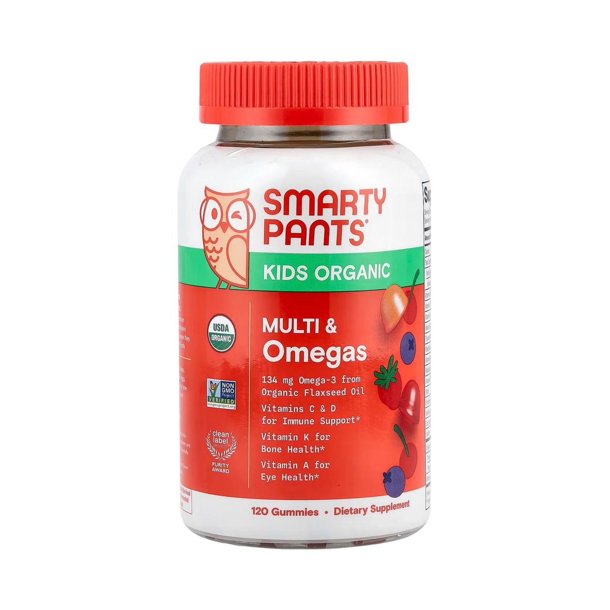 SmartyPants Vitamins, Kids Organic, Multi & Omegas Gummies, 120 Gummies