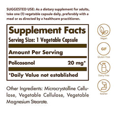 Policosanol 20 Mg Vegetable 100 Capsules