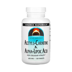 Source Naturals, Acetyl L-Carnitine & Alpha-Lipoic Acid, 650mg, 120Tab