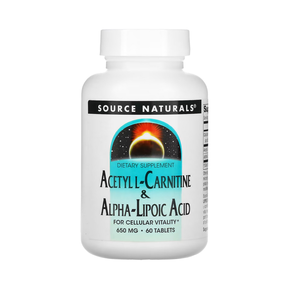 Source Naturals, Acetyl L-Carnitine & Alpha-Lipoic Acid, 650mg, 60Tab