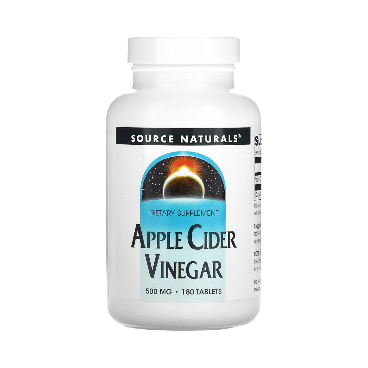 Source Naturals, Apple Cider Vinegar, 500mg, 180 Tablets