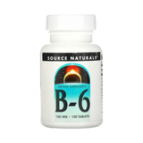 Source Naturals, B-6, 100mg, 100 Tablets