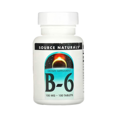 Source Naturals, B-6, 100mg, 100 Tablets