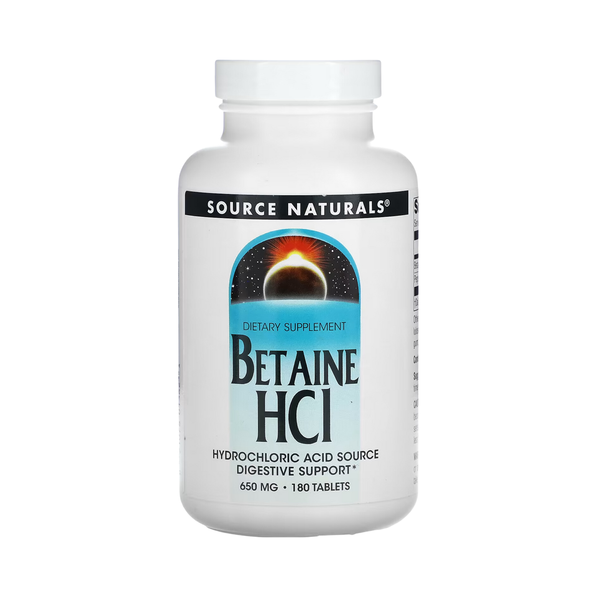 Source Naturals, Betaine HCl, 650mg, 180 Tablets