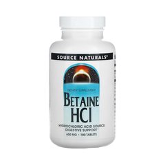 Source Naturals, Betaine HCl, 650mg, 180 Tablets