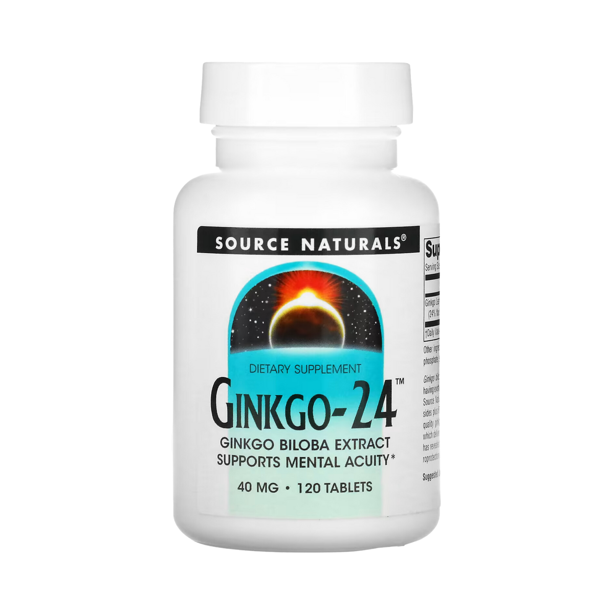 Source Naturals, Ginkgo-24, 40 Mg, 120 Tablets