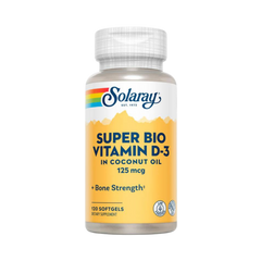 Solaray, Super Bio Vitamin D-3, 125 Mg, 120 Softgels