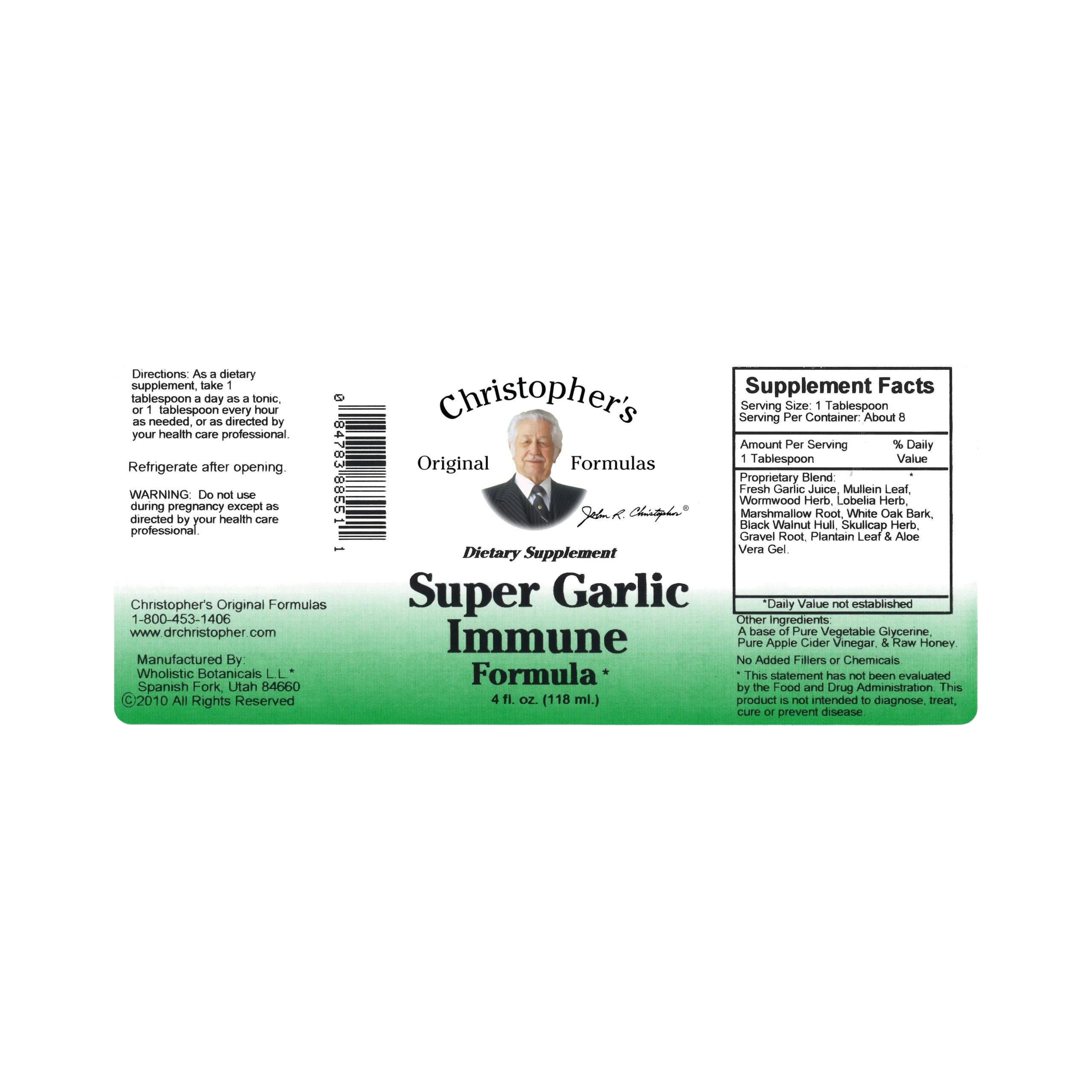 Christopher's Original Formulas, Super Garlic Immune Formula, 4 Oz