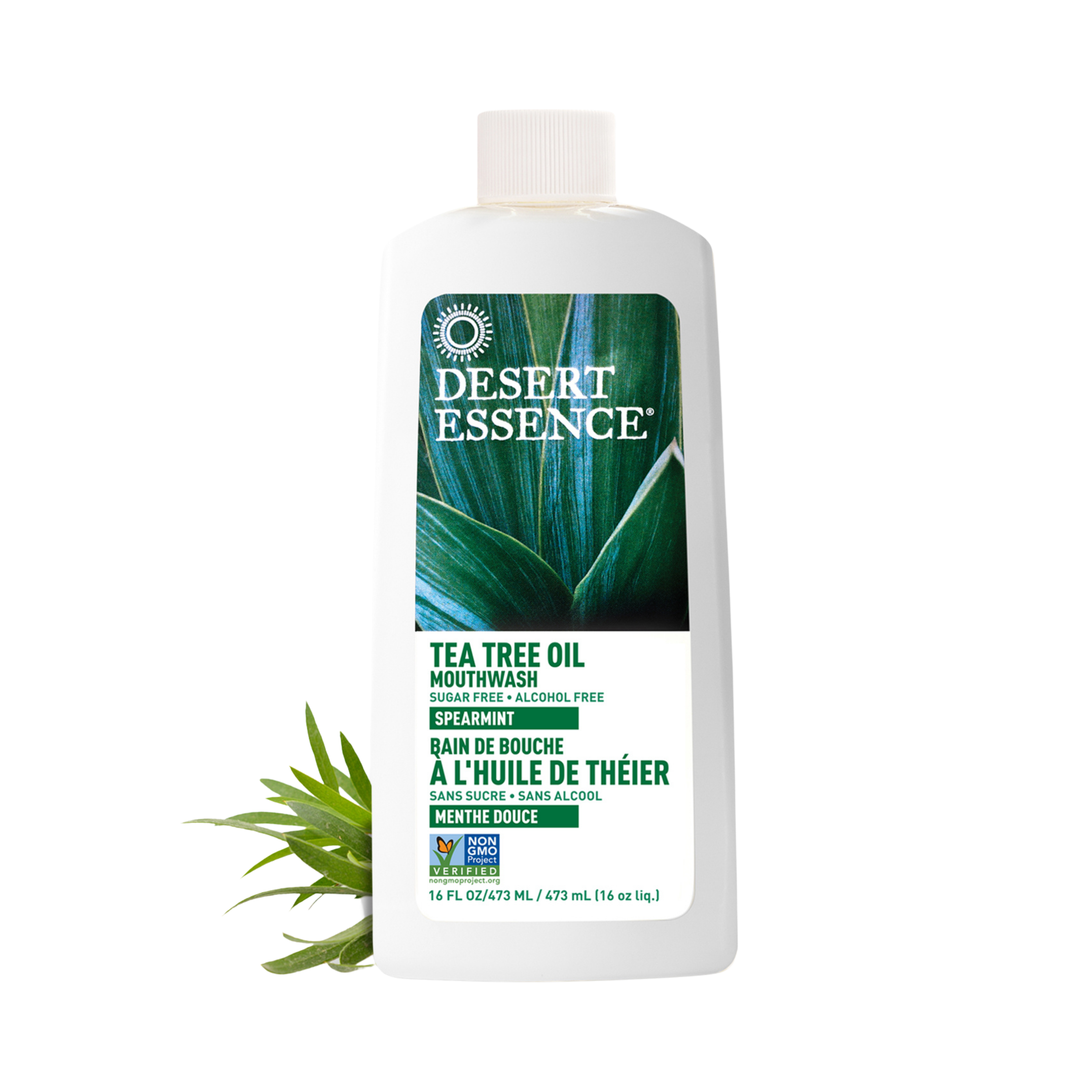 Desert Essence, Tea Tree Oil Mouthwash w/Spearmint, 16 Fl Oz