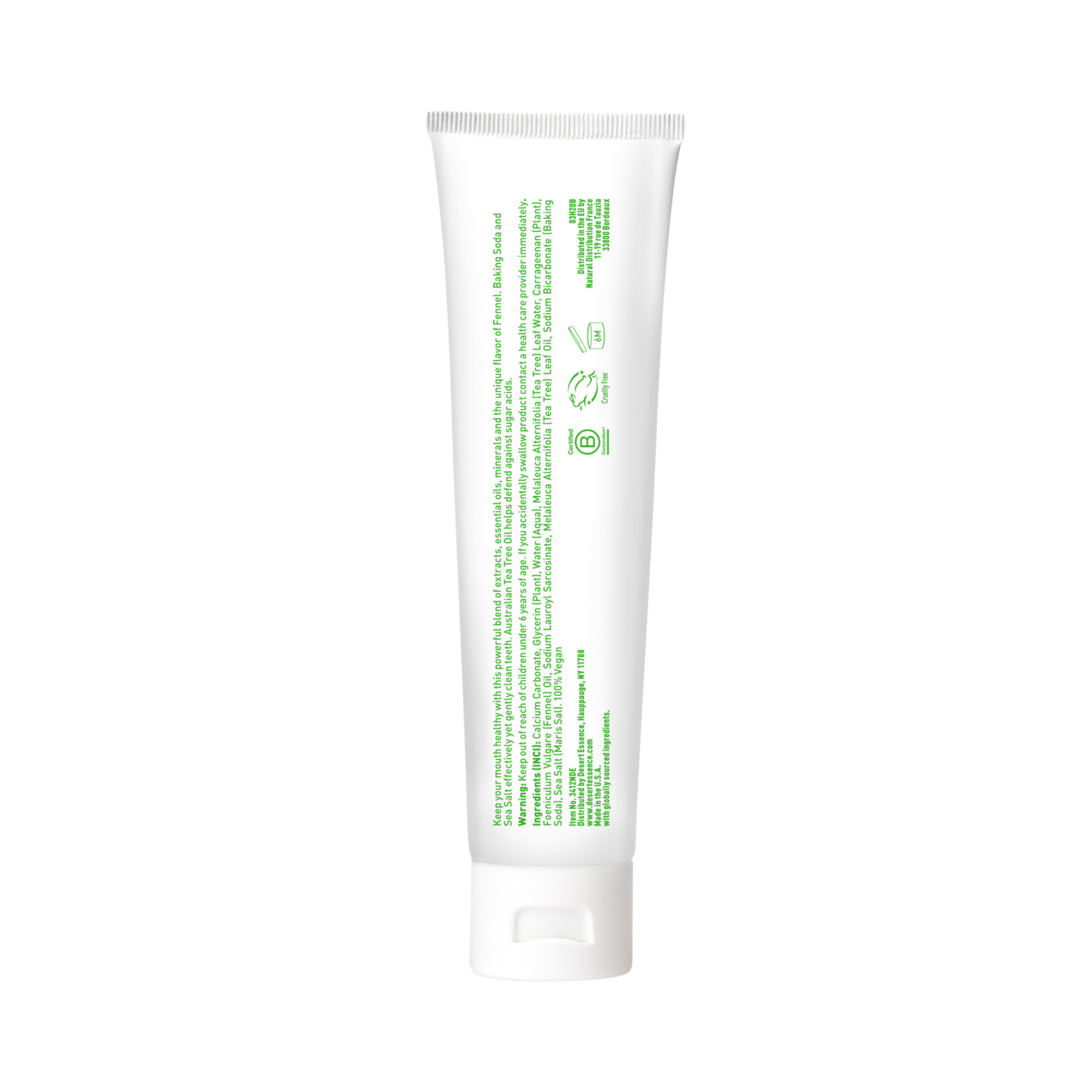 Desert Essence, Tea Tree Oil Toothpaste, Fennel, 6.25 Fl Oz