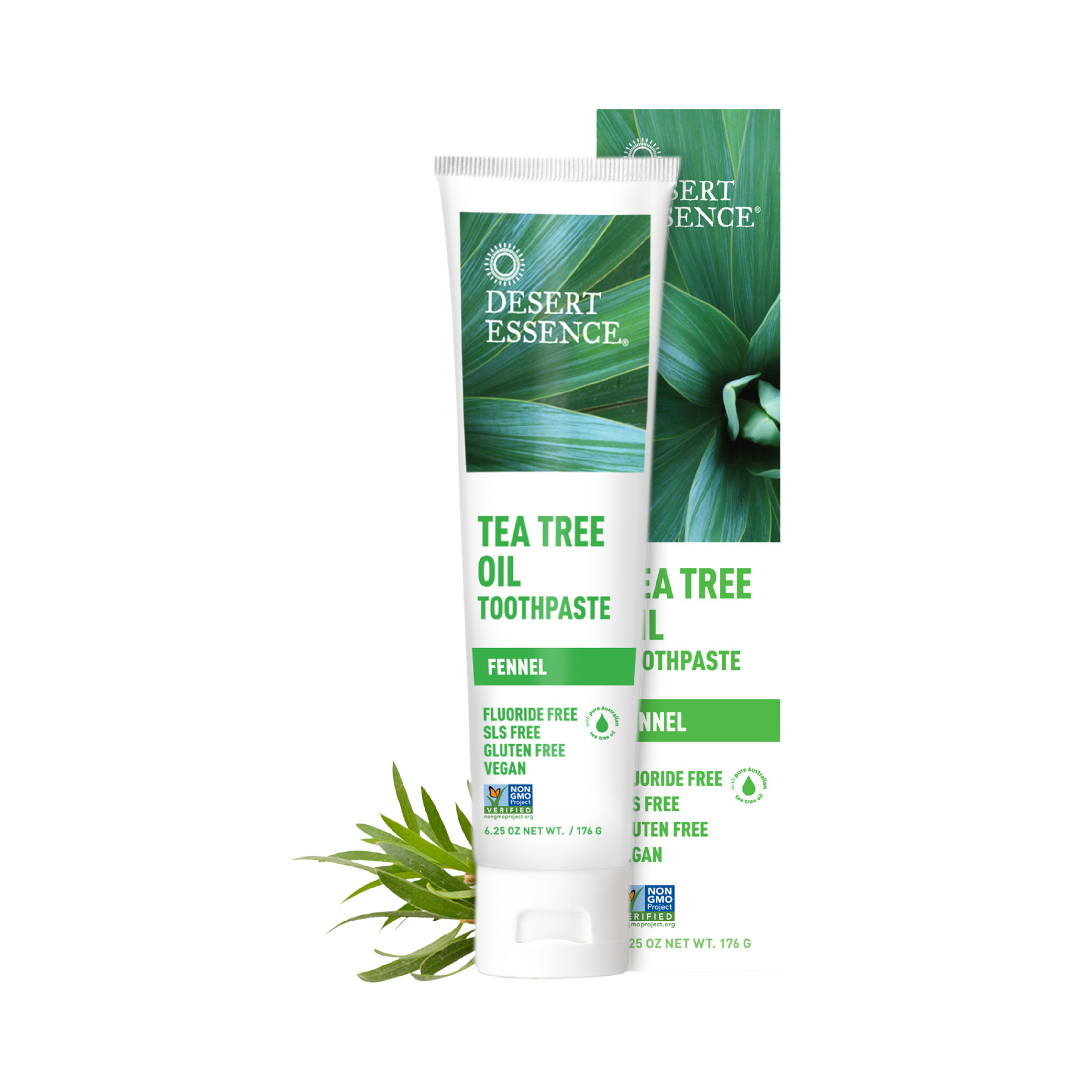 Desert Essence, Tea Tree Oil Toothpaste, Fennel, 6.25 Fl Oz