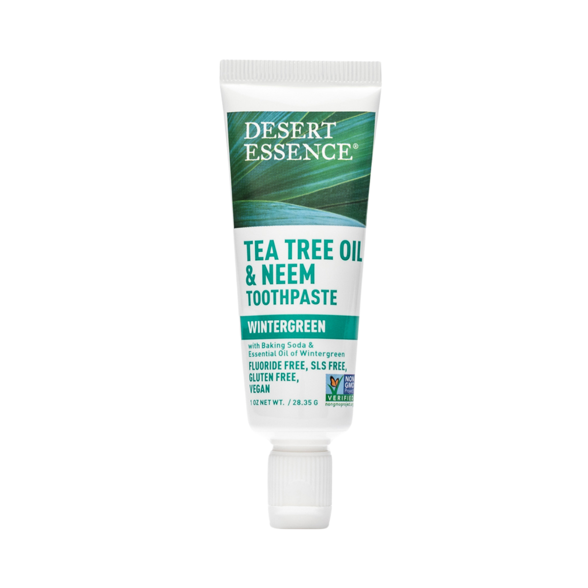 Desert Essence, Tea Tree Oil & Neem Travel Size Toothpaste Wintergreen, 1 Oz 12 Piece Display