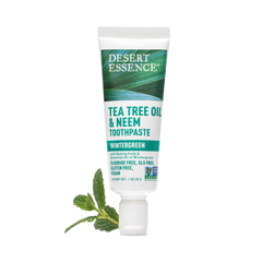 Desert Essence, Tea Tree Oil & Neem Travel Size Toothpaste Wintergreen, 1 Oz 12 Piece Display