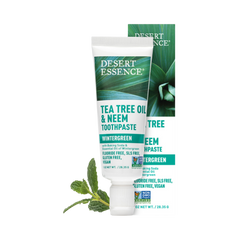 Desert Essence, Tea Tree Oil & Neem Travel Size Toothpaste Wintergreen, 1 Oz 12 Piece Display