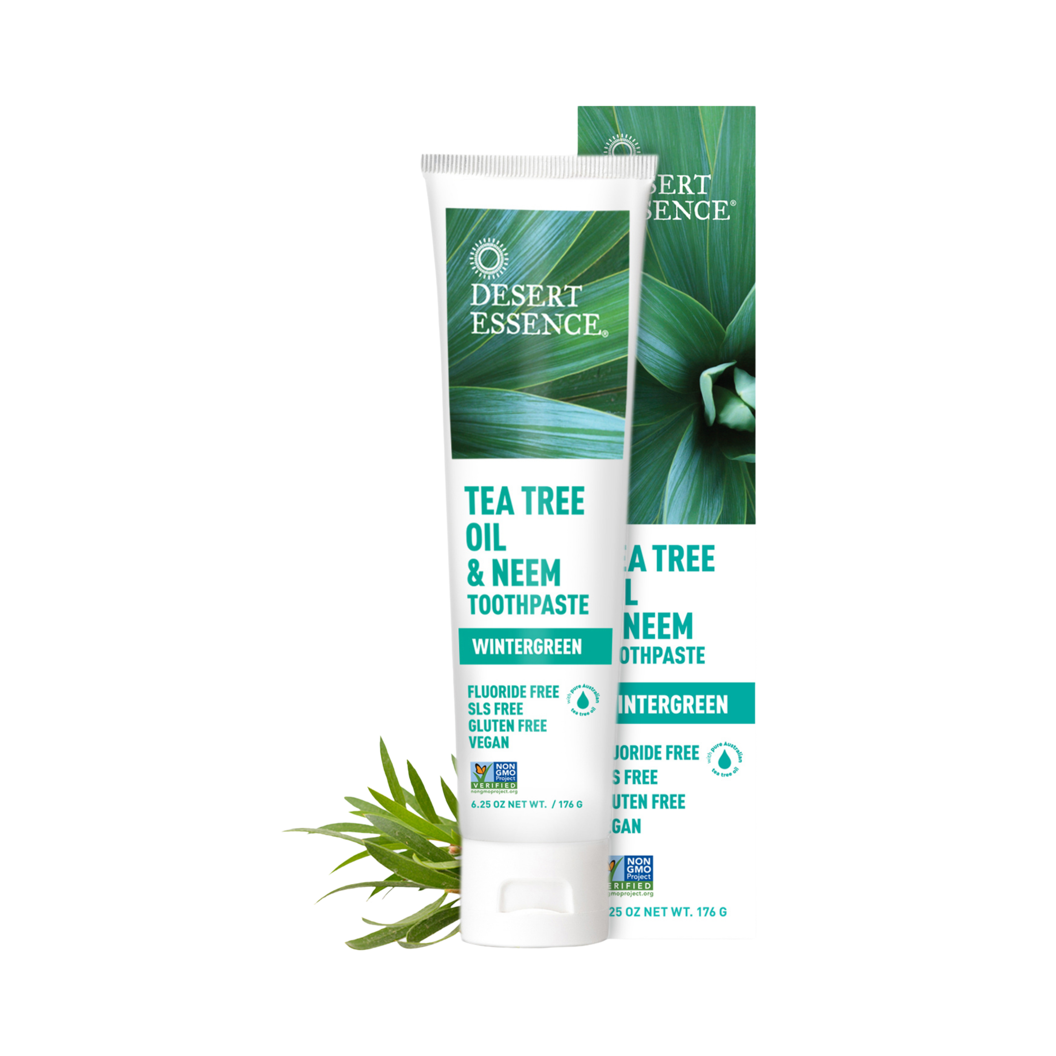 Desert Essence, Tea Tree Oil & Neem Wintergreen Toothpaste, 6.25 Fl Oz