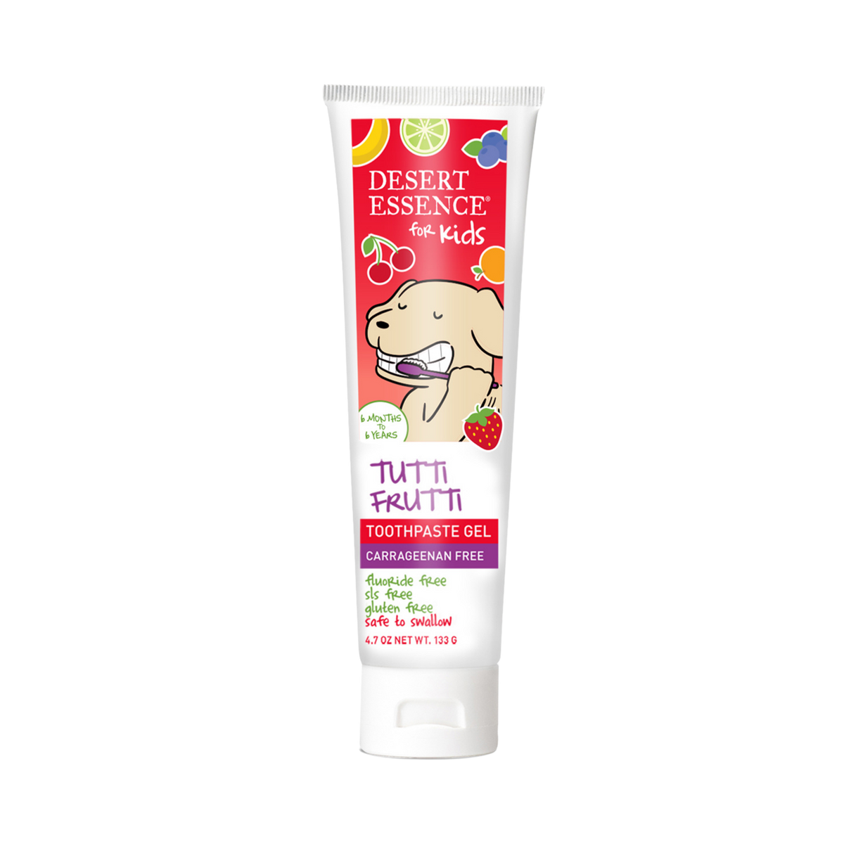 Desert Essence, Tutti Frutti Gel Toothpaste for Kids, 4.7 Fl Oz