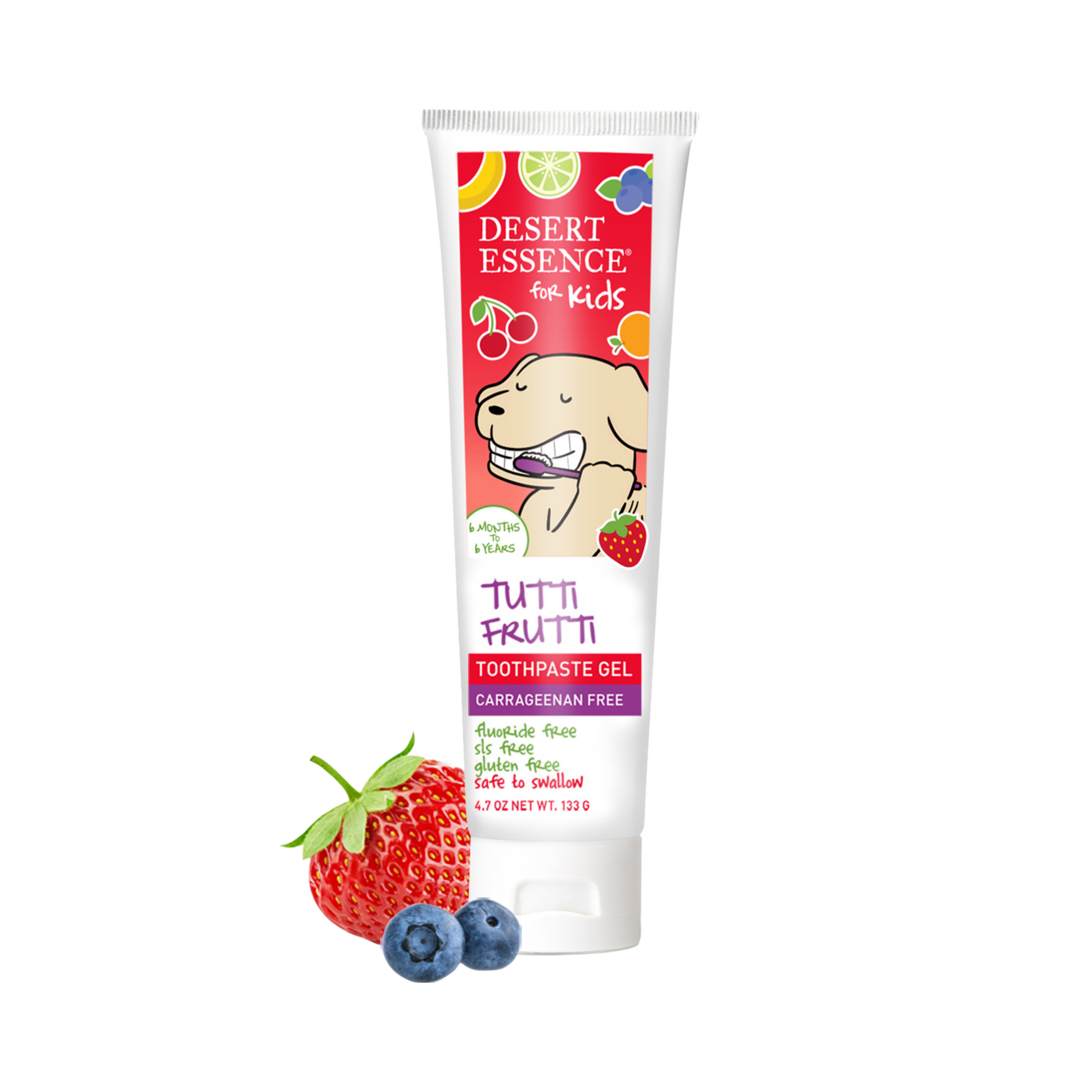 Desert Essence, Tutti Frutti Gel Toothpaste for Kids, 4.7 Fl Oz