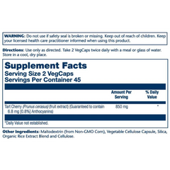 Solaray, Tart Cherry Fruit Extract, 425 Mg, 90 Capsules