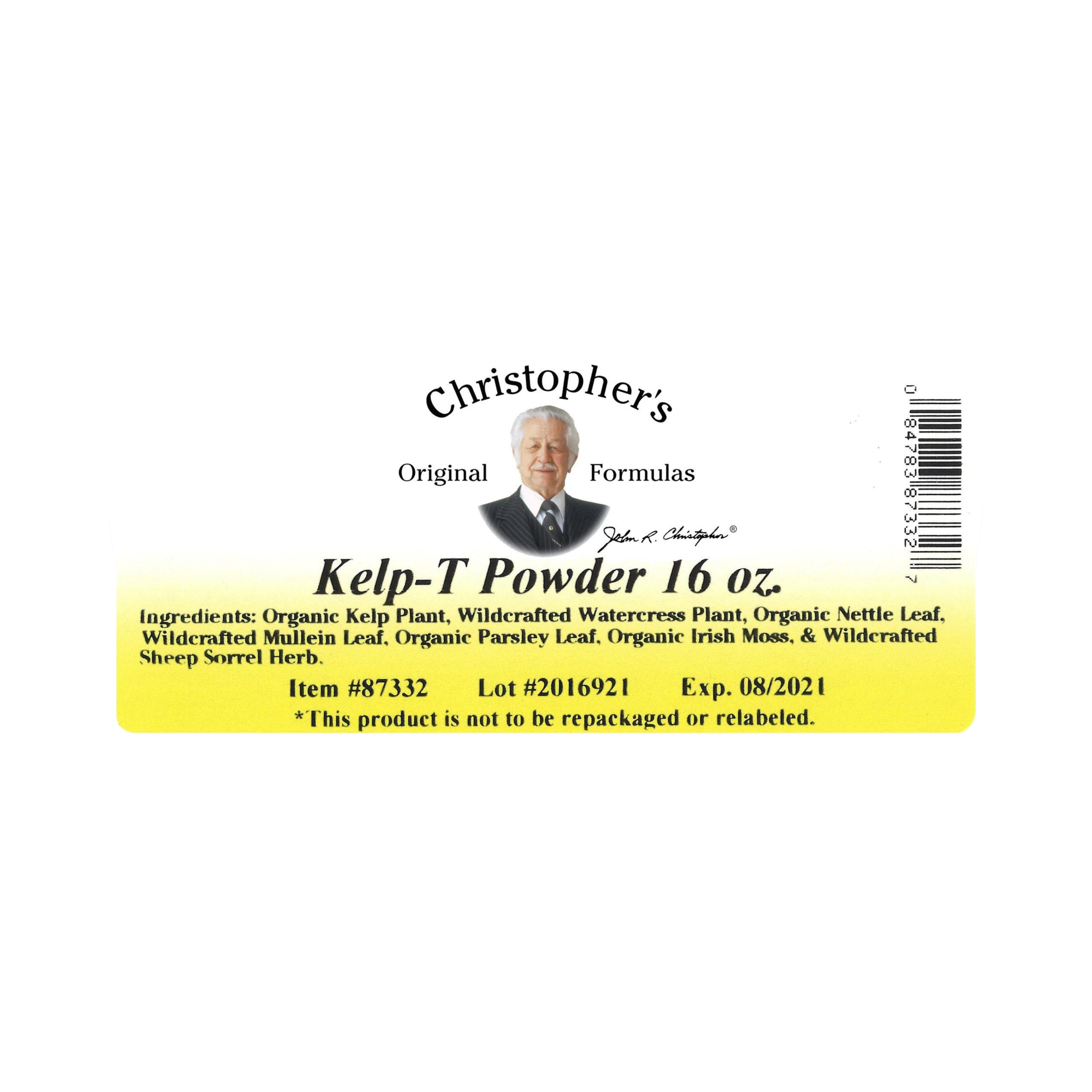 Christopher's Original Formulas, Thyroid Maintenance Formula Kelp T, Bulk 1 Lb Powder