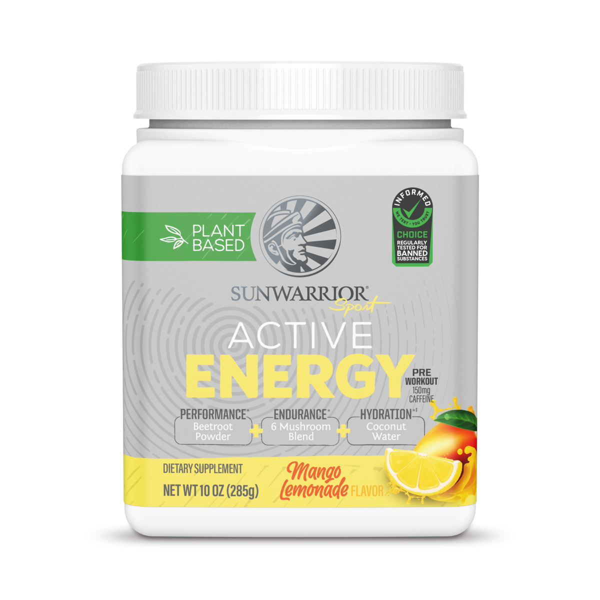 Sunwarrior, Sport, Active Energy Preworkout, Mango Lemonade, 285 g