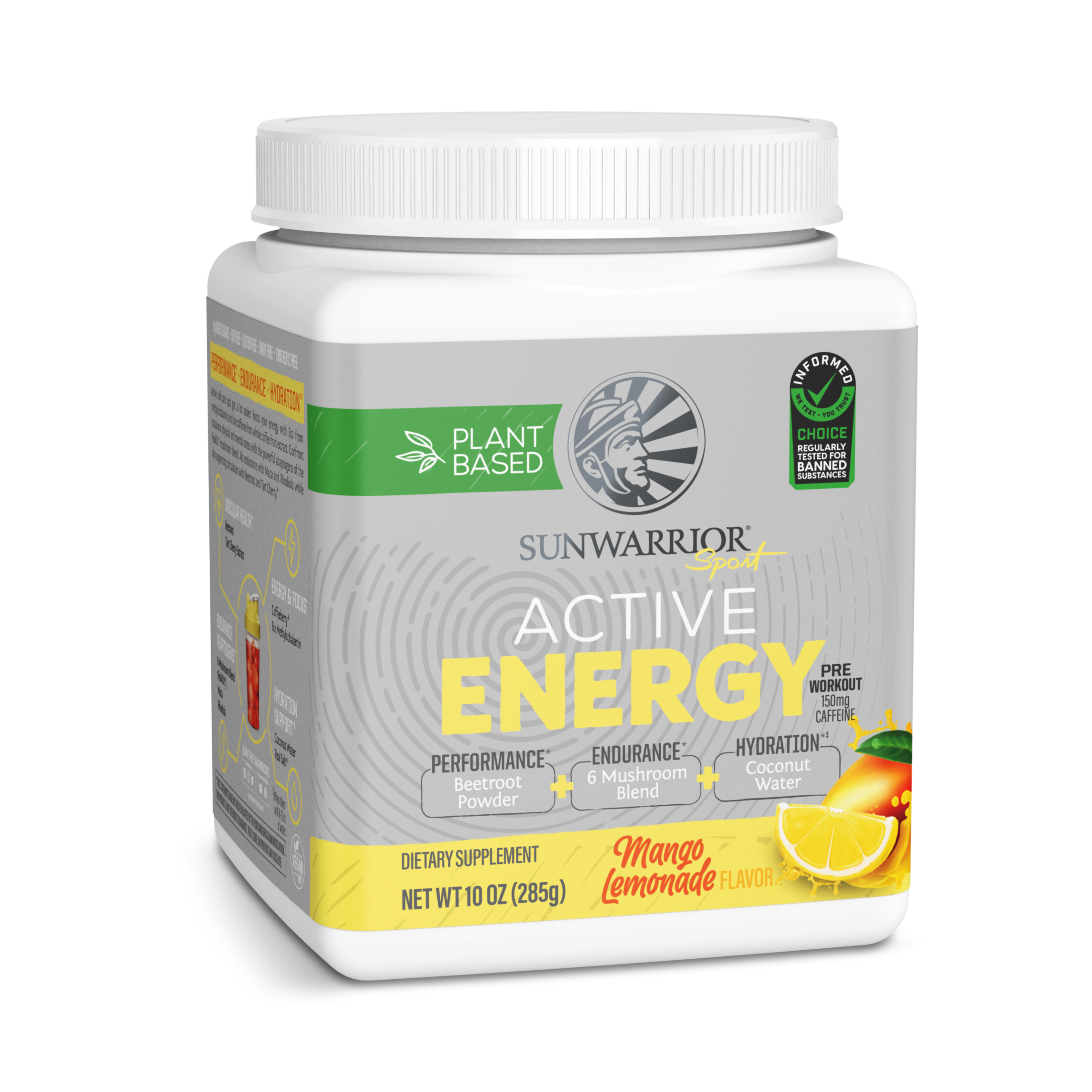 Sunwarrior, Sport, Active Energy Preworkout, Mango Lemonade, 285 g