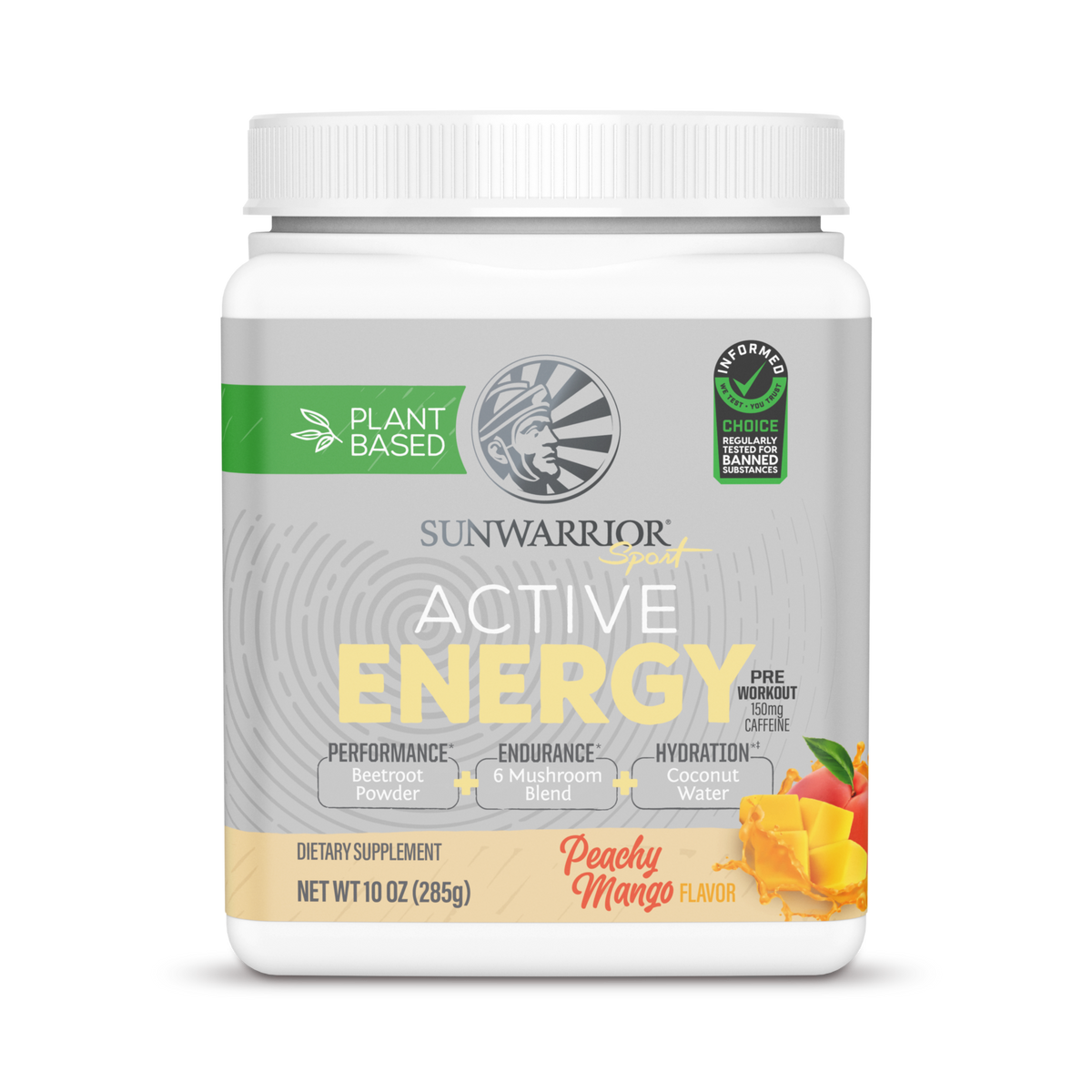 Sunwarrior, Sport, Active Energy Pre Workout, Peachy Mango, 285 g