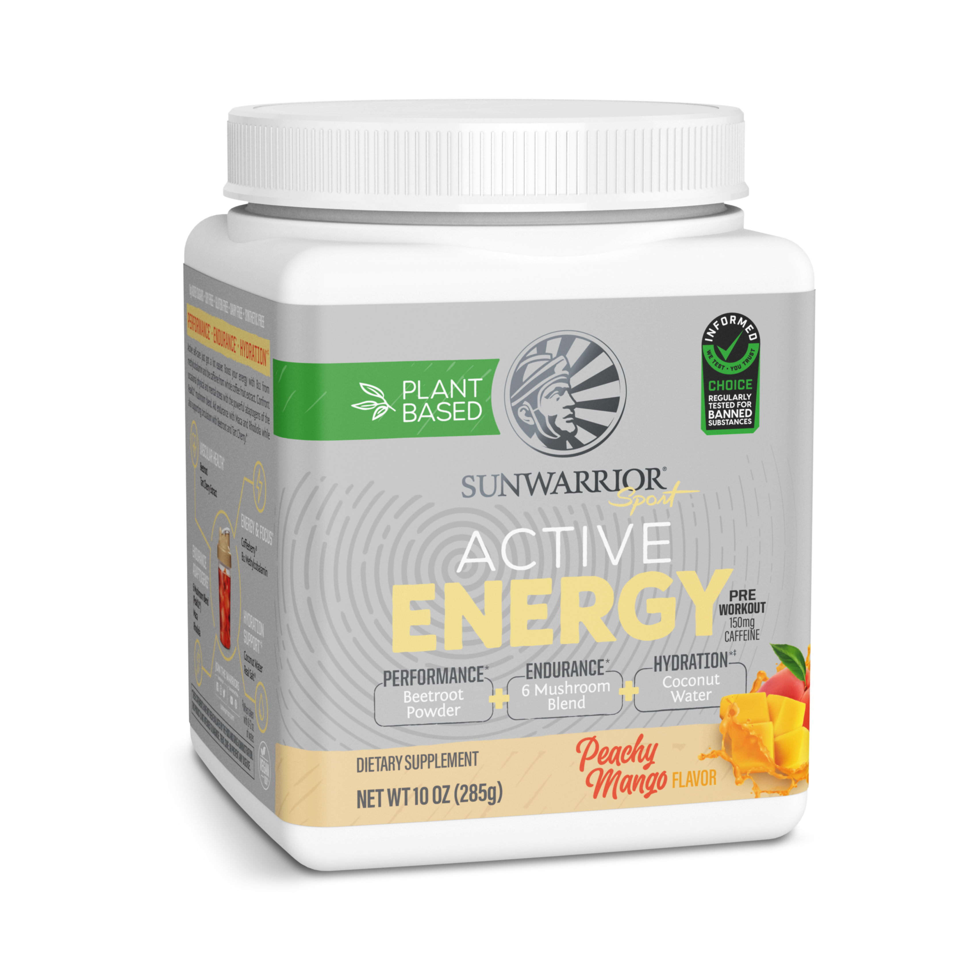 Sunwarrior, Sport, Active Energy Pre Workout, Peachy Mango, 285 g