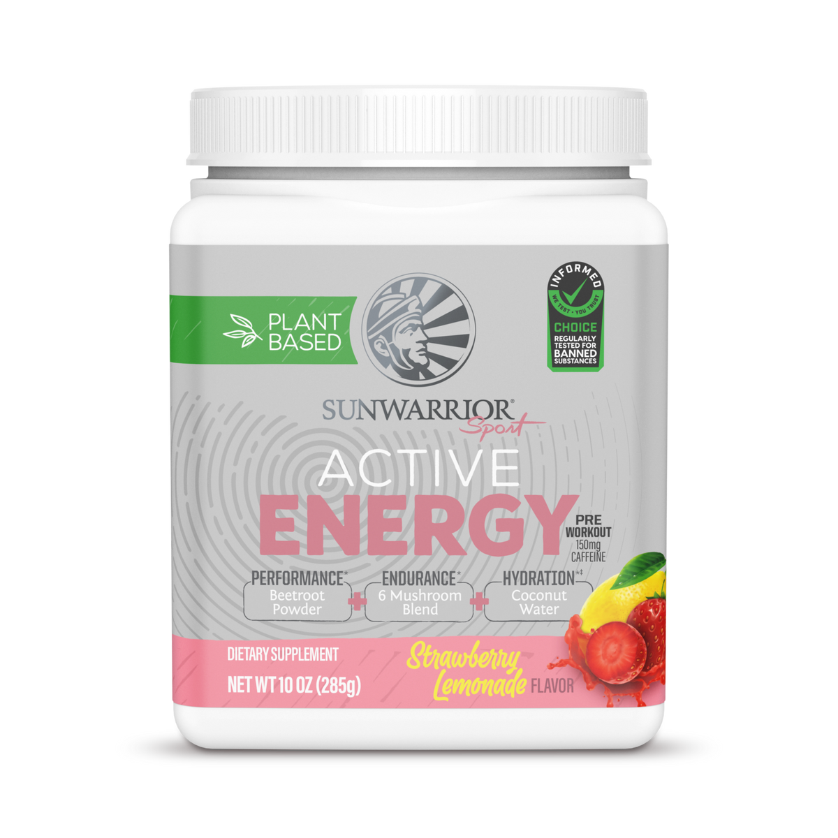 Sunwarrior, Sport, Active Energy Preworkout, Strawberry Lemonade, 285 g