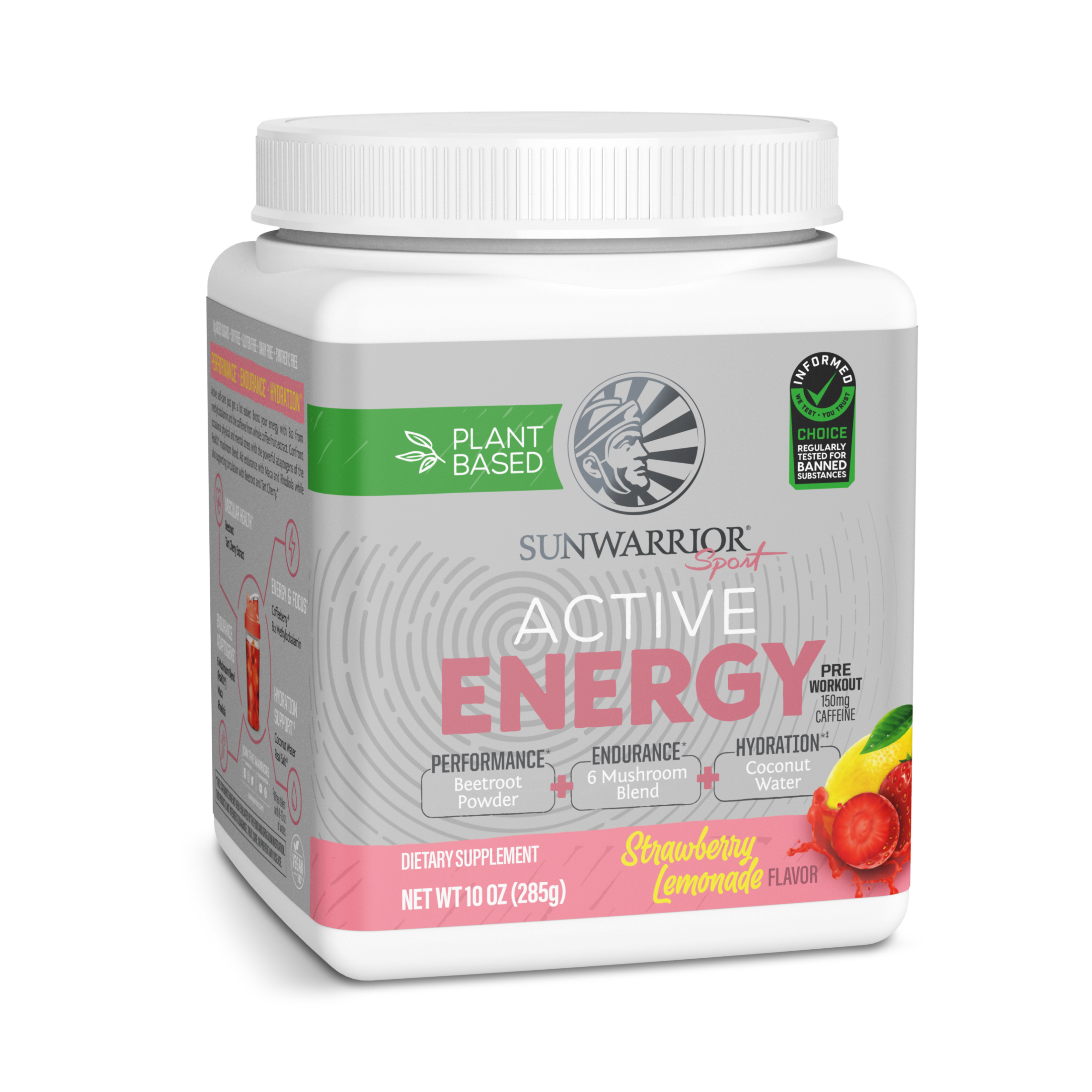 Sunwarrior, Sport, Active Energy Preworkout, Strawberry Lemonade, 285 g