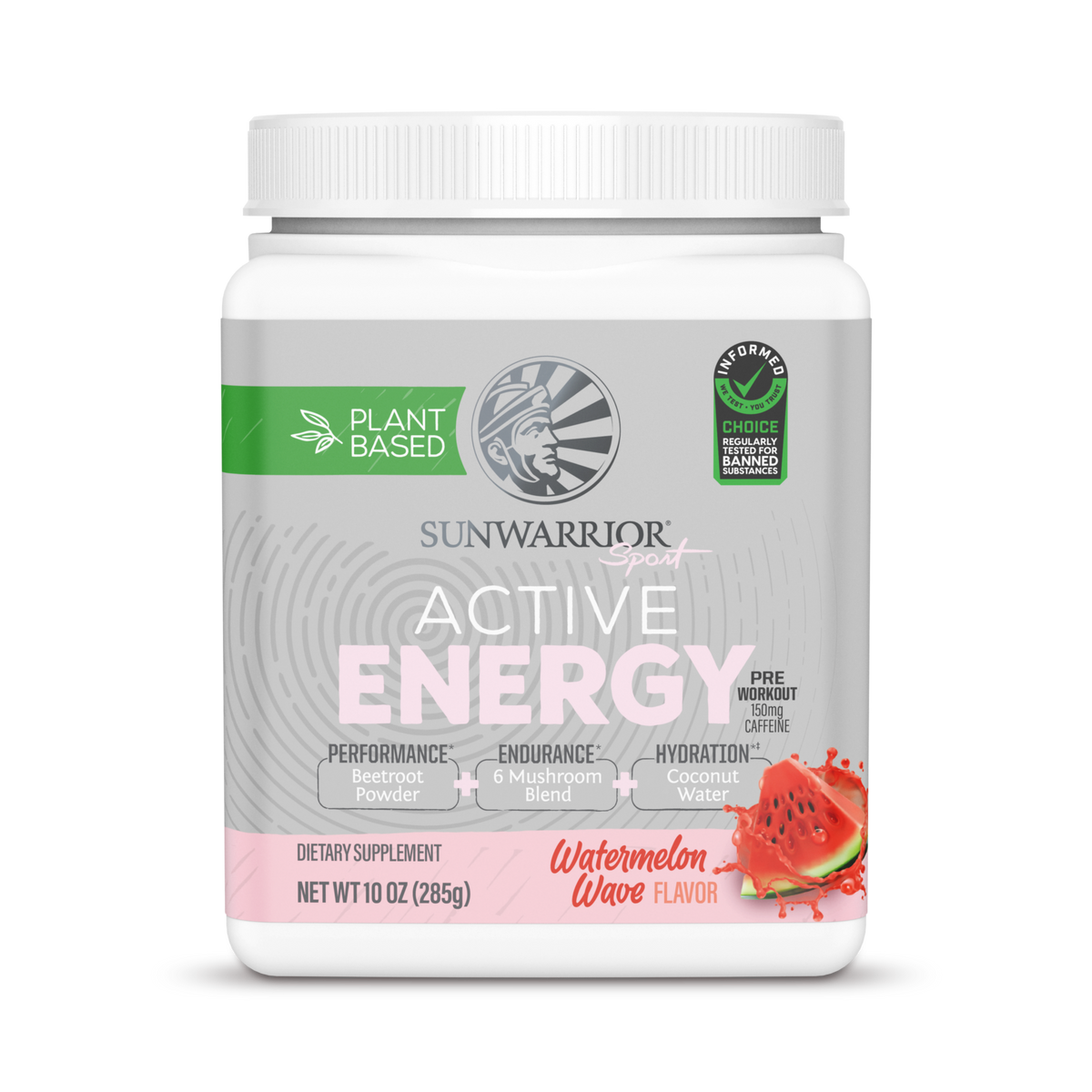 Sunwarrior, Sport, Active Energy Preworkout, Watermelon Wave, 285 g