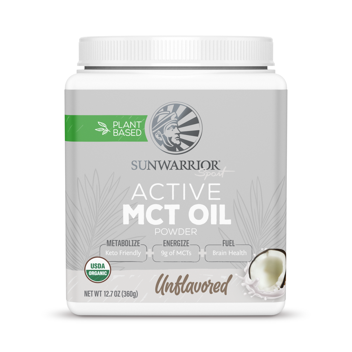 Sunwarrior, Sport, Active MCT Oil Powder, Unflavored, 360 g