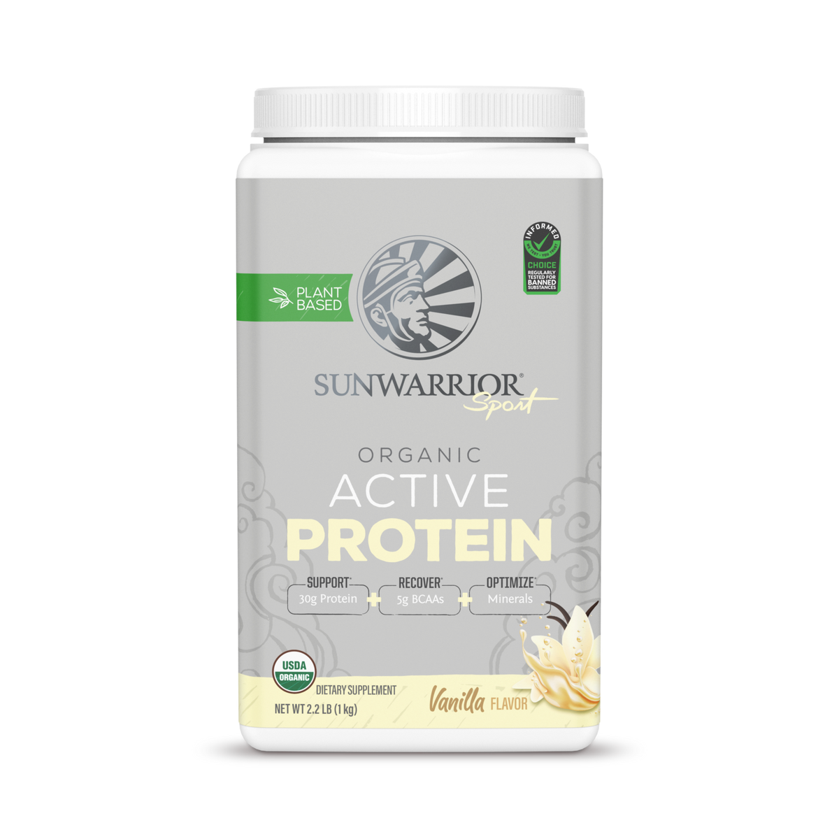 Sunwarrior, Sport, Organic Active Protein, Vanilla, 1 kg