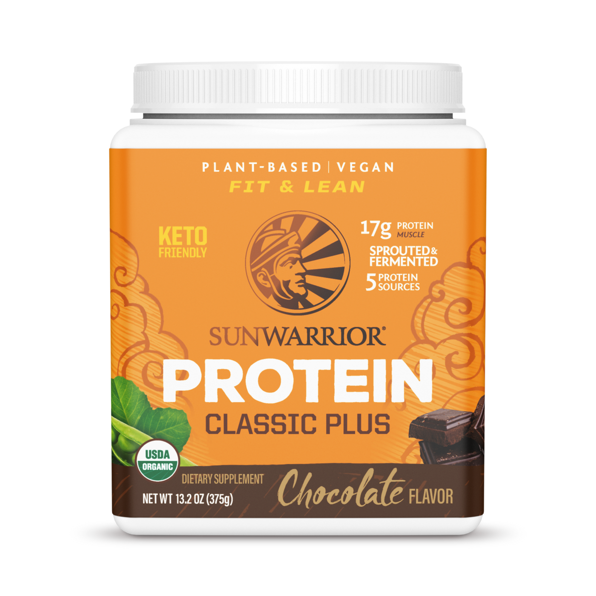 Sunwarrior, Classic Plus Protein, Chocolate, 375 g