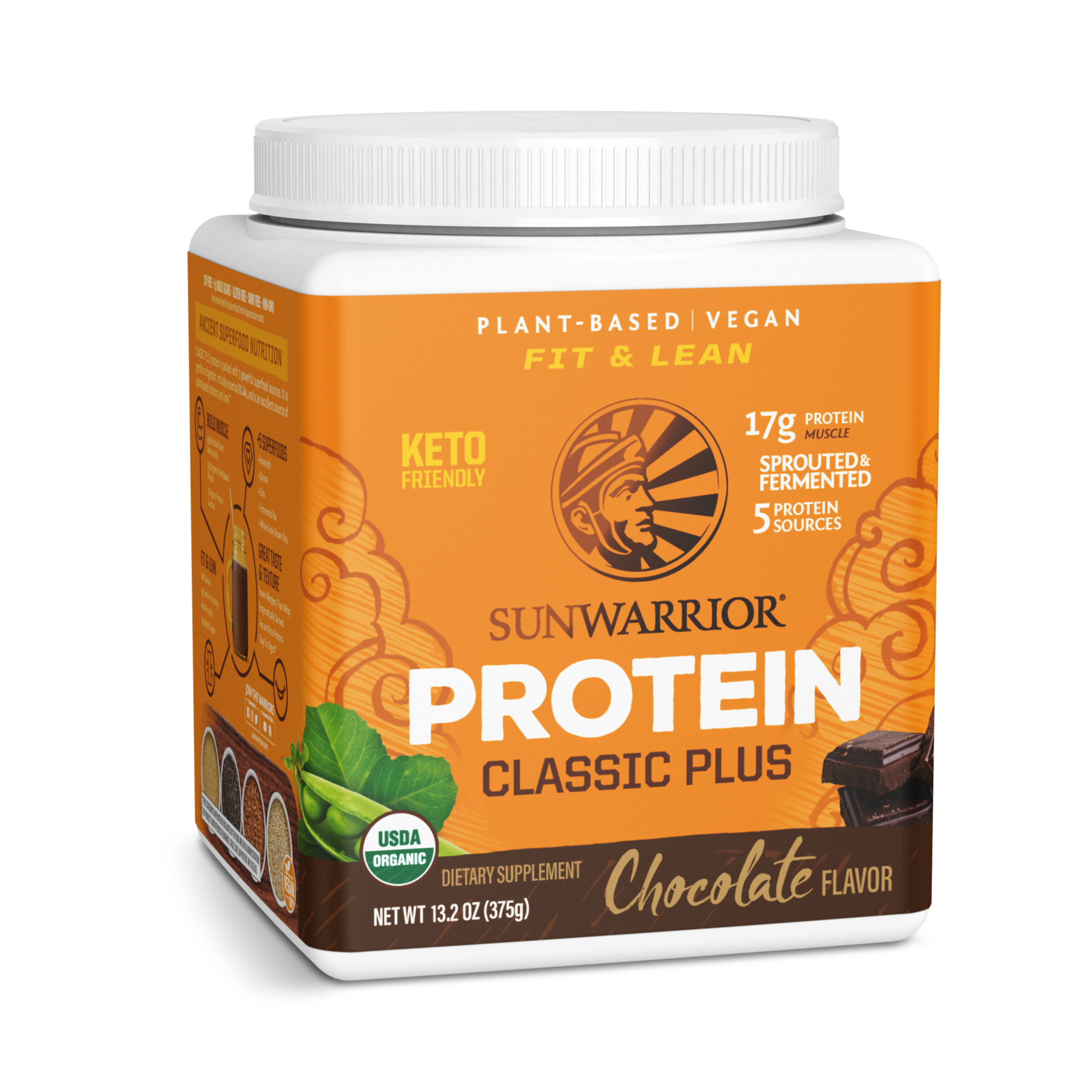 Sunwarrior, Classic Plus Protein, Chocolate, 375 g