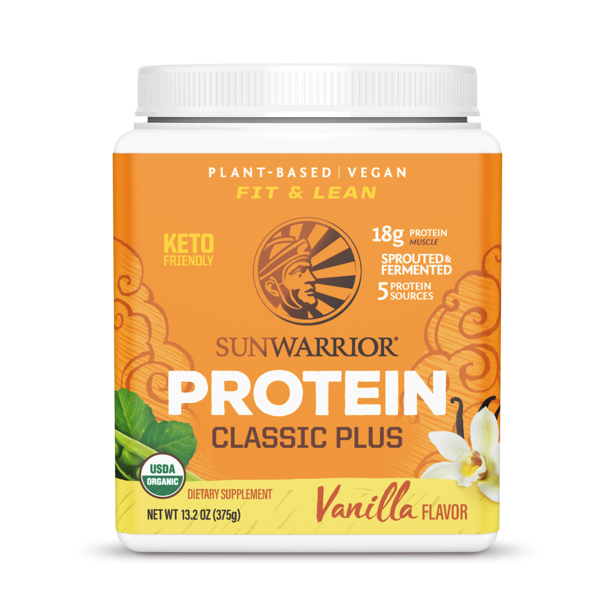 Sunwarrior, Classic Plus Protein, Vanilla, 375 g