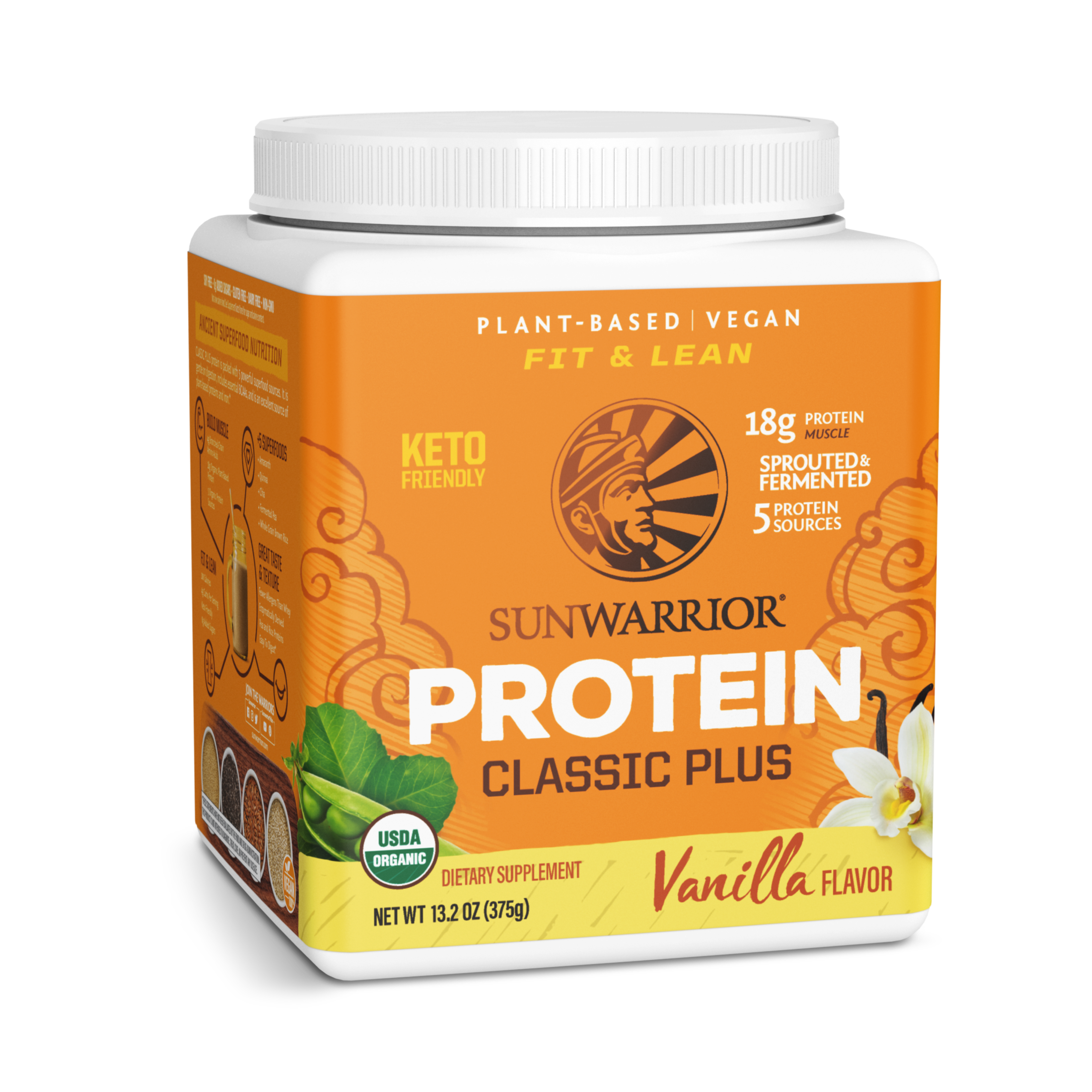 Sunwarrior, Classic Plus Protein, Vanilla, 375 g