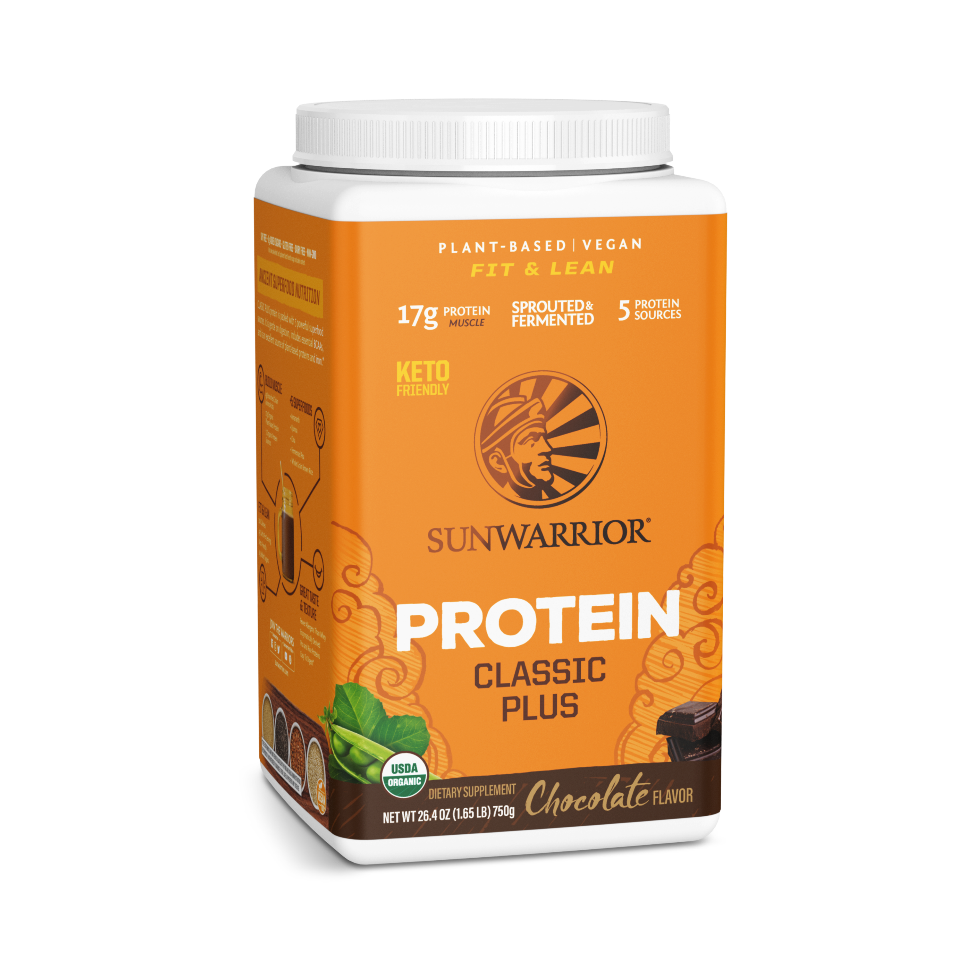 Sunwarrior, Classic Plus Protein, Chocolate, 750 g