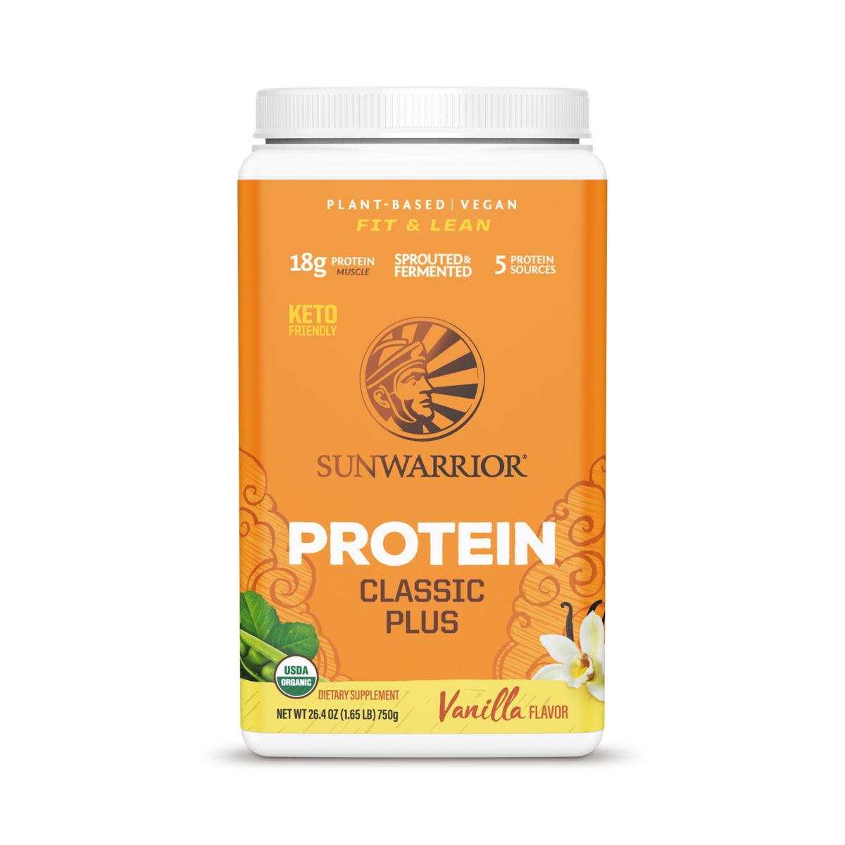 Sunwarrior, Classic Plus Protein, Vanilla, 750 g