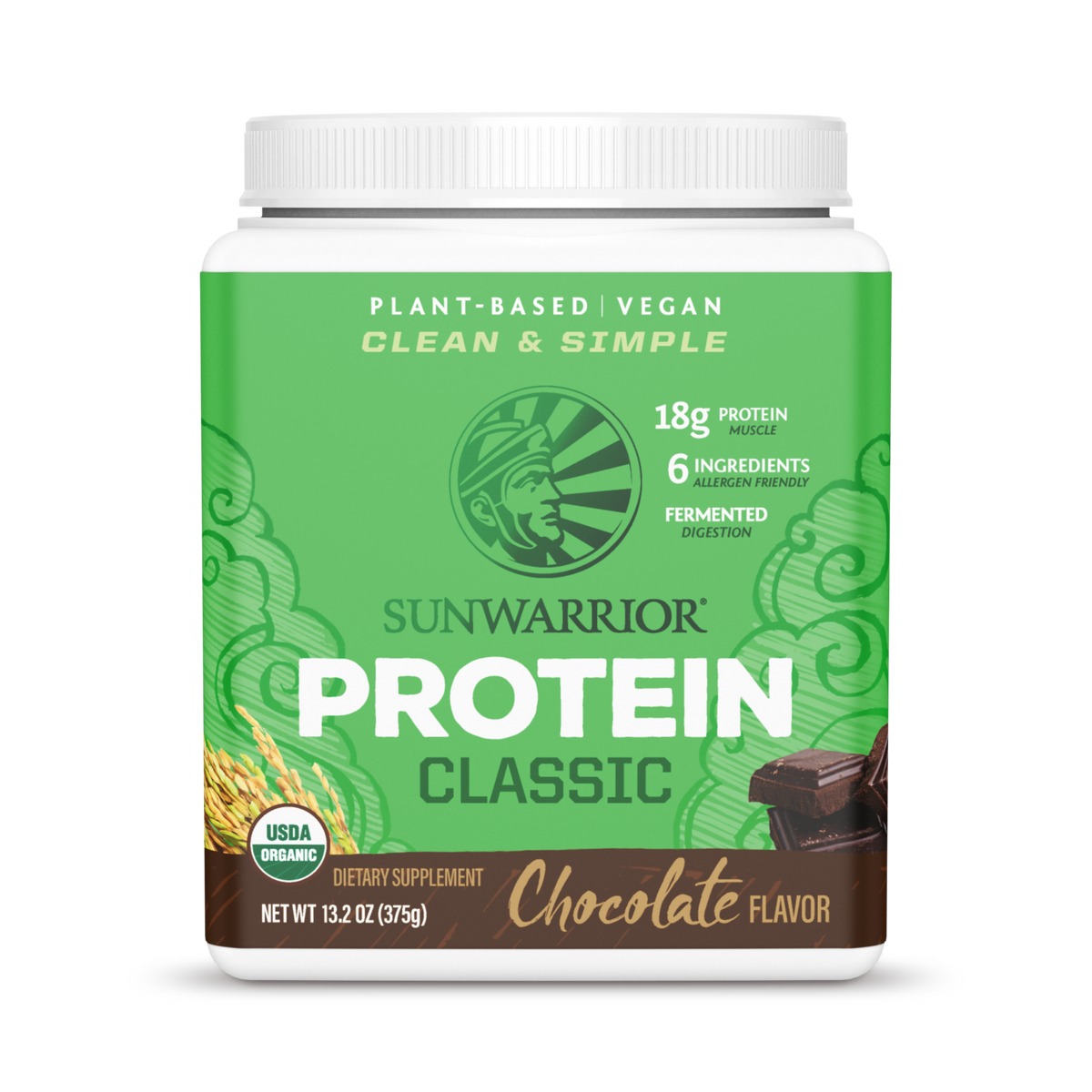 Sunwarrior, Classic Protein, Chocolate, 375 g