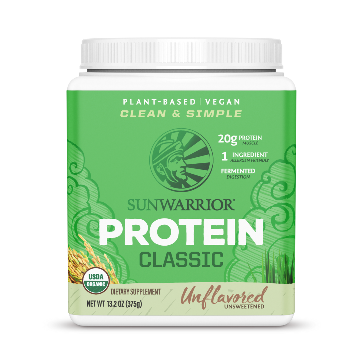 Sunwarrior, Classic Protein, Unflavored, 375 g