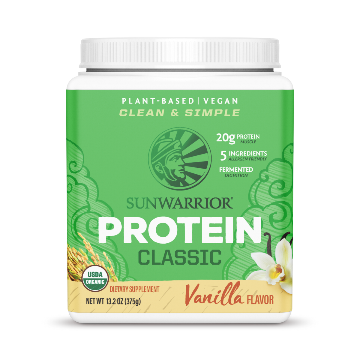 Sunwarrior, Classic Protein, Vanilla, 375 g