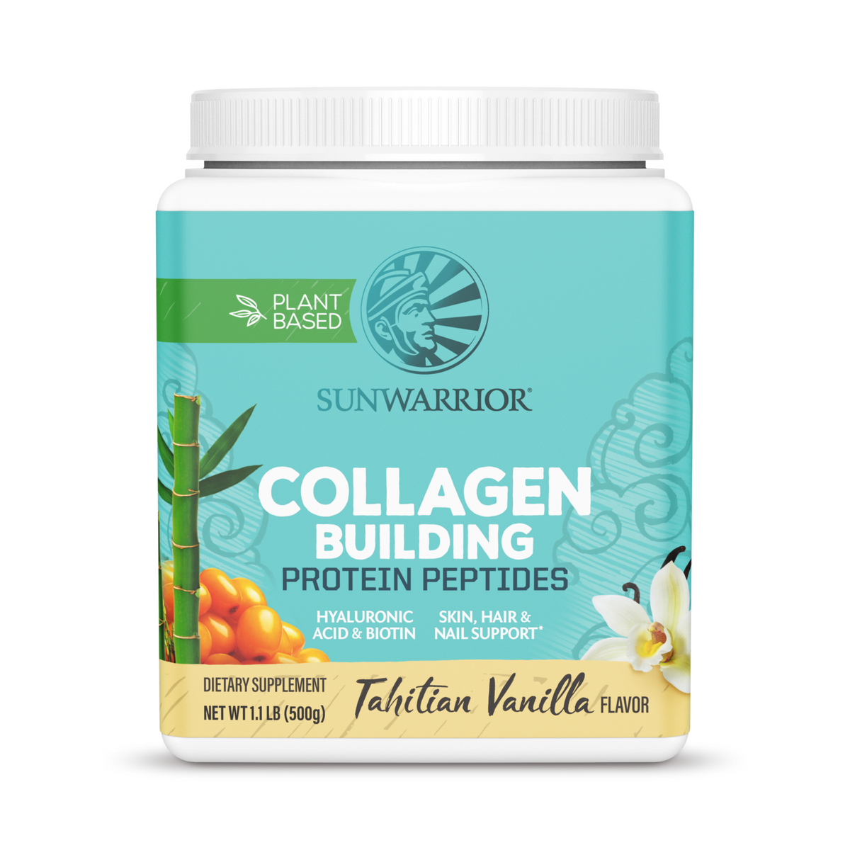 Sunwarrior, Collagen Building Protein Peptides, Tahitian Vanilla, 500 g