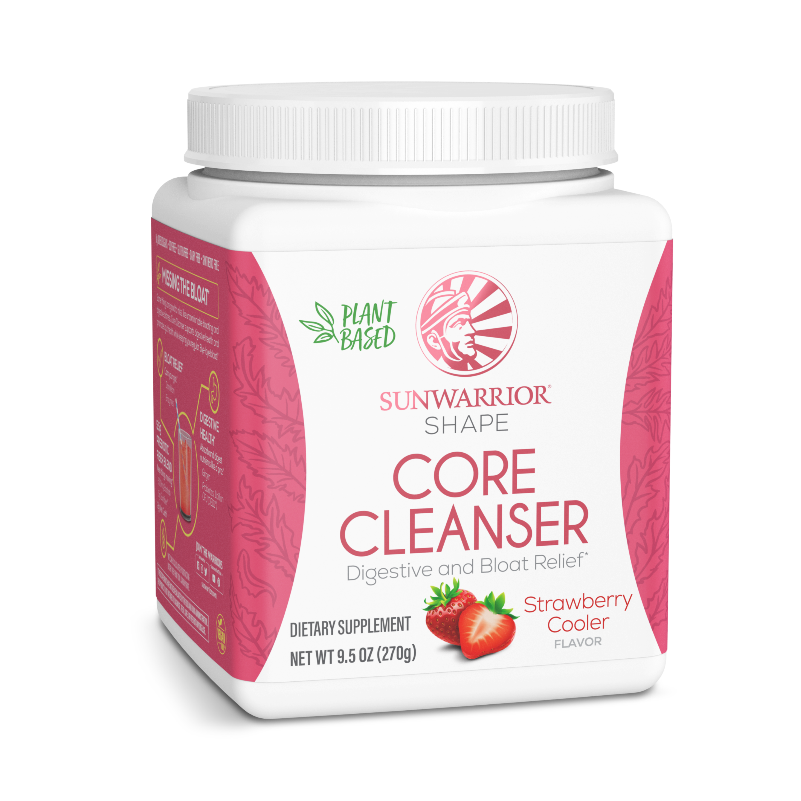 Sunwarrior, Shape, Core Cleanser, Strawberry Cooler, 270 g